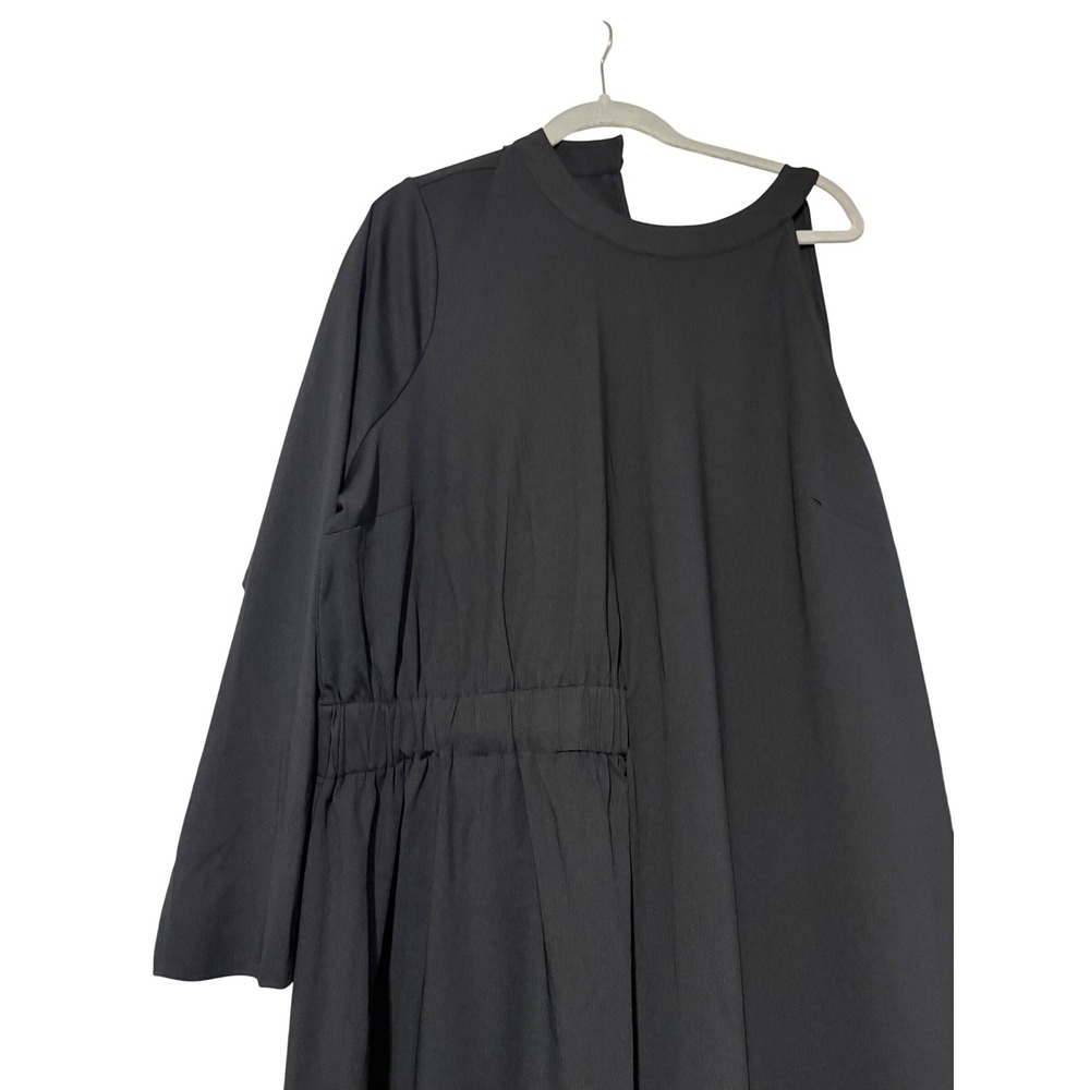Lane Bryant Black‎ Asymmetrical One Sleeve Cold Shoulder Midi Dress Size 26/28